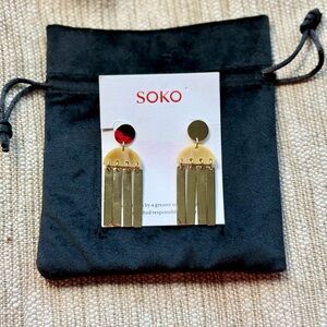 SOKO 24k Gold Plated Maxi Horn Cala Earrings NWT  Current retail is $258.00